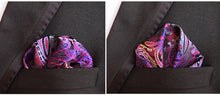Load image into Gallery viewer, Luxury 25*25CM Men&#39;s Vintage Floral Paisley Silk Handkerchief Pocket Square Fashion Men Hanky For Wedding Party Chest Towel