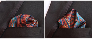 Luxury 25*25CM Men's Vintage Floral Paisley Silk Handkerchief Pocket Square Fashion Men Hanky For Wedding Party Chest Towel