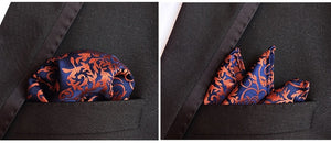 Luxury 25*25CM Men's Vintage Floral Paisley Silk Handkerchief Pocket Square Fashion Men Hanky For Wedding Party Chest Towel