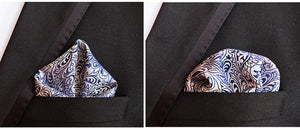 Luxury 25*25CM Men's Vintage Floral Paisley Silk Handkerchief Pocket Square Fashion Men Hanky For Wedding Party Chest Towel