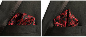 Luxury 25*25CM Men's Vintage Floral Paisley Silk Handkerchief Pocket Square Fashion Men Hanky For Wedding Party Chest Towel
