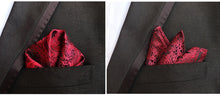 Load image into Gallery viewer, Luxury 25*25CM Men&#39;s Vintage Floral Paisley Silk Handkerchief Pocket Square Fashion Men Hanky For Wedding Party Chest Towel