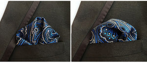 Luxury 25*25CM Men's Vintage Floral Paisley Silk Handkerchief Pocket Square Fashion Men Hanky For Wedding Party Chest Towel